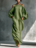 Georgina - Hellgrünes Off-Shoulder Maxikleid