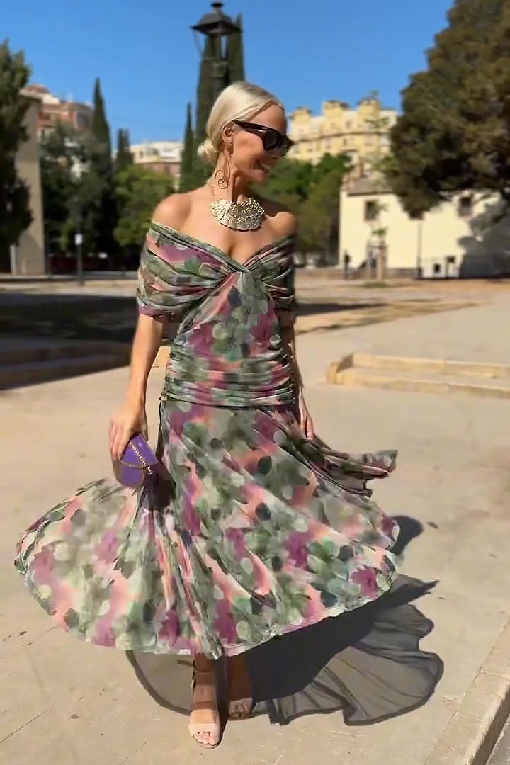 Valentina | V-Ausschnitt Maxikleid