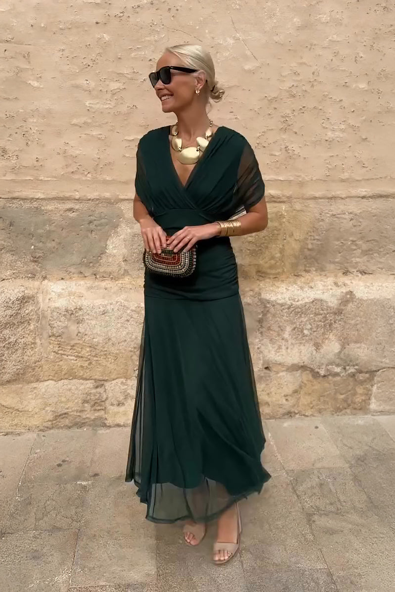 Valentina | V-Ausschnitt Maxikleid