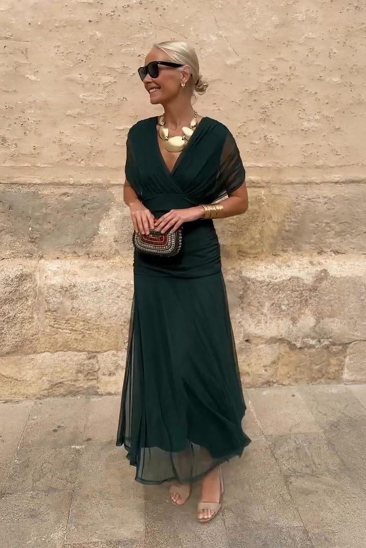 Valentina | V-Ausschnitt Maxikleid