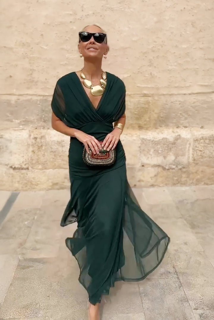 Valentina | V-Ausschnitt Maxikleid