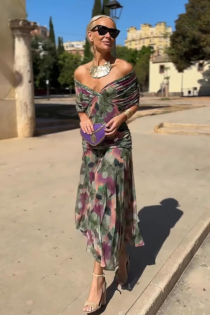 Valentina | V-Ausschnitt Maxikleid