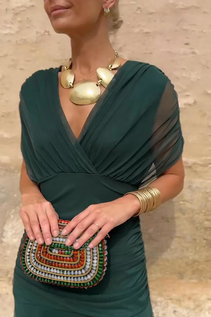 Valentina | V-Ausschnitt Maxikleid