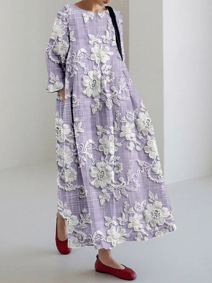 Avery - Elegantes Bedrucktes Maxikleid