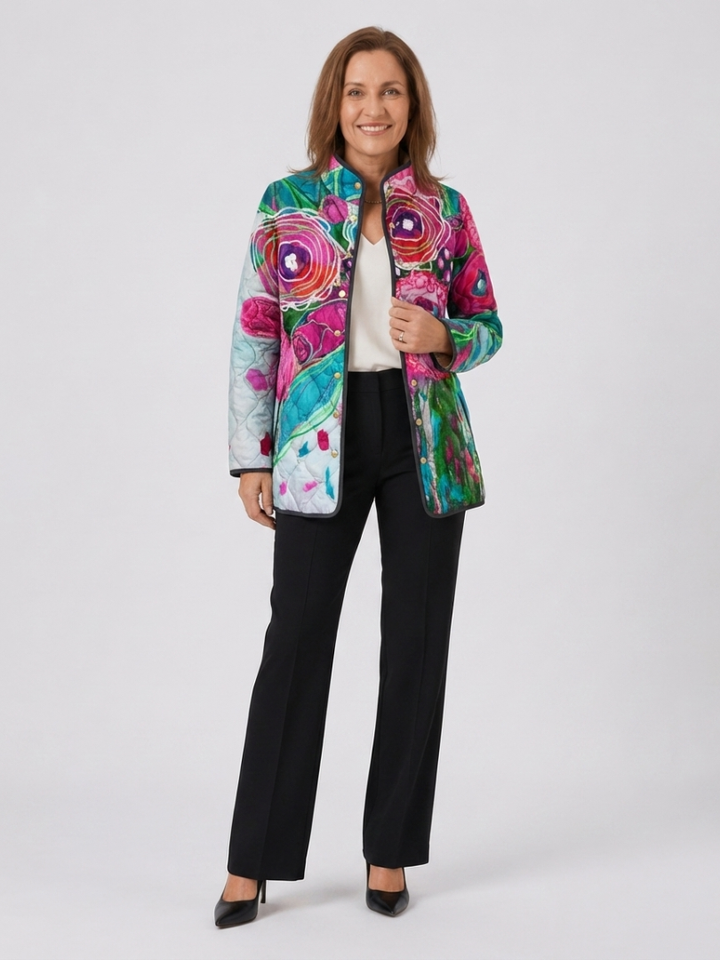 Valcor | Steppjacke Aquarell Blumen Lucie
