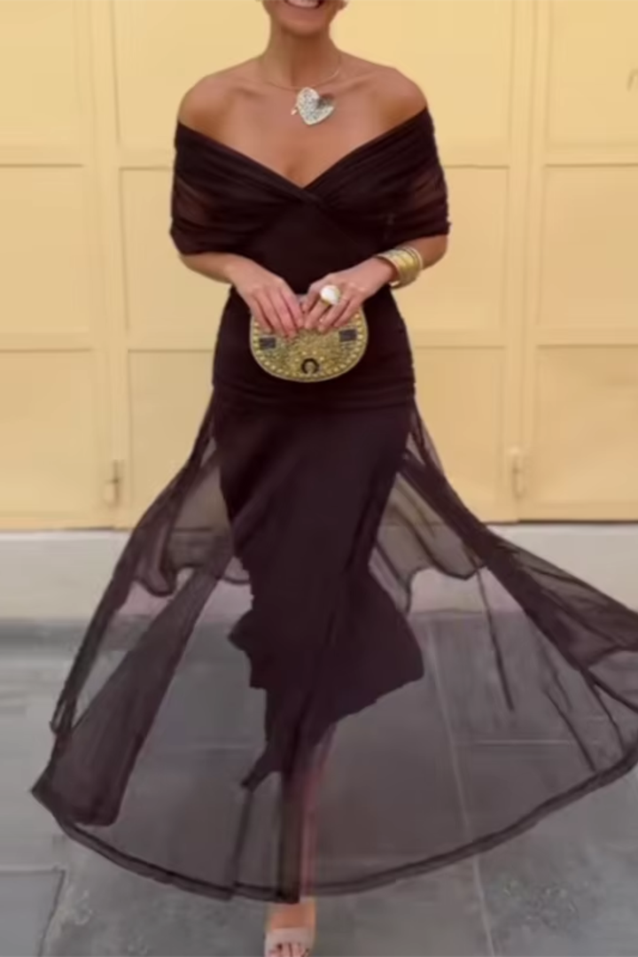 Valentina | V-Ausschnitt Maxikleid