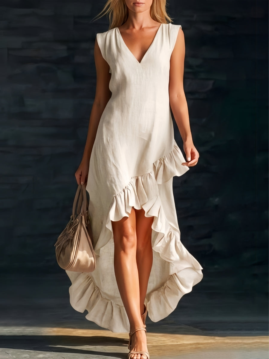 Sienna | Rüschenshirt High-Low Boho Kleid