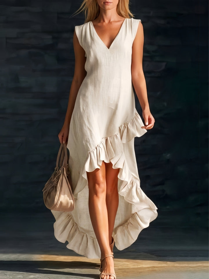 Sienna | Rüschenshirt High-Low Boho Kleid