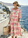 Poppy™ | Rosen Garten Gingham Midi Kleid