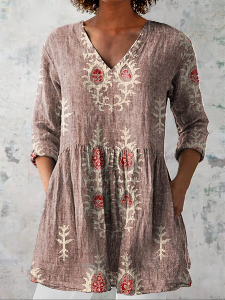 Elise | Lange Bluse mit V-Ausschnitt