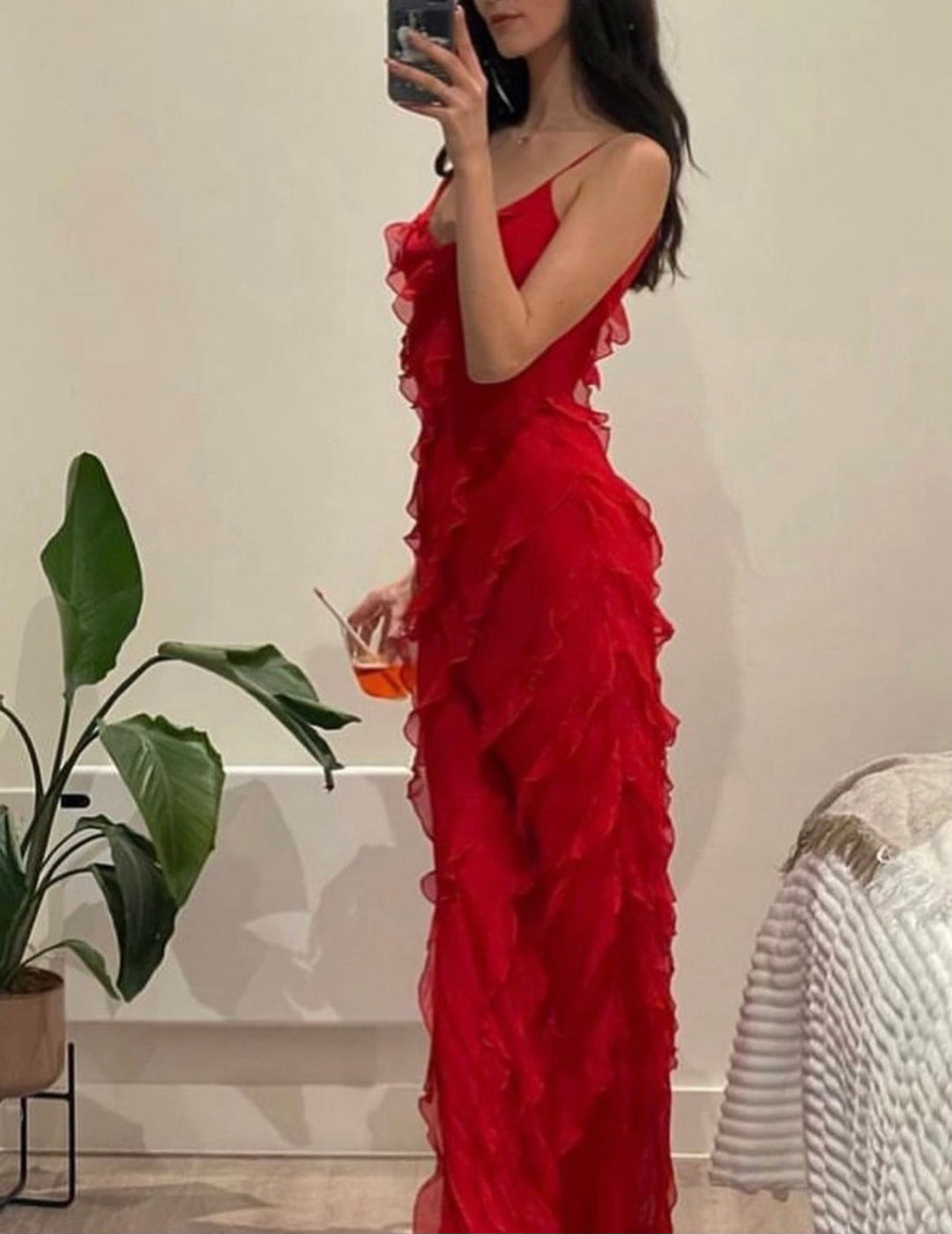 Zara - Rüschens Maxi-Kleid