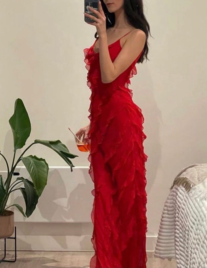 Zara - Rüschens Maxi-Kleid