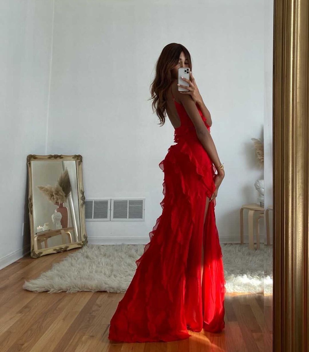 Zara - Rüschens Maxi-Kleid