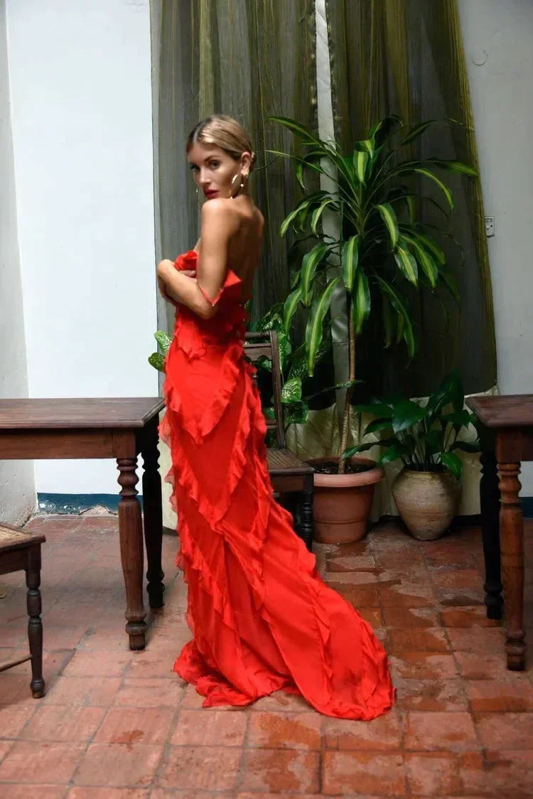 Zara - Rüschens Maxi-Kleid