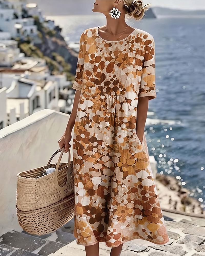 Elena™ - Elegantes Blumenkleid für den Sommer in Midi-Länge