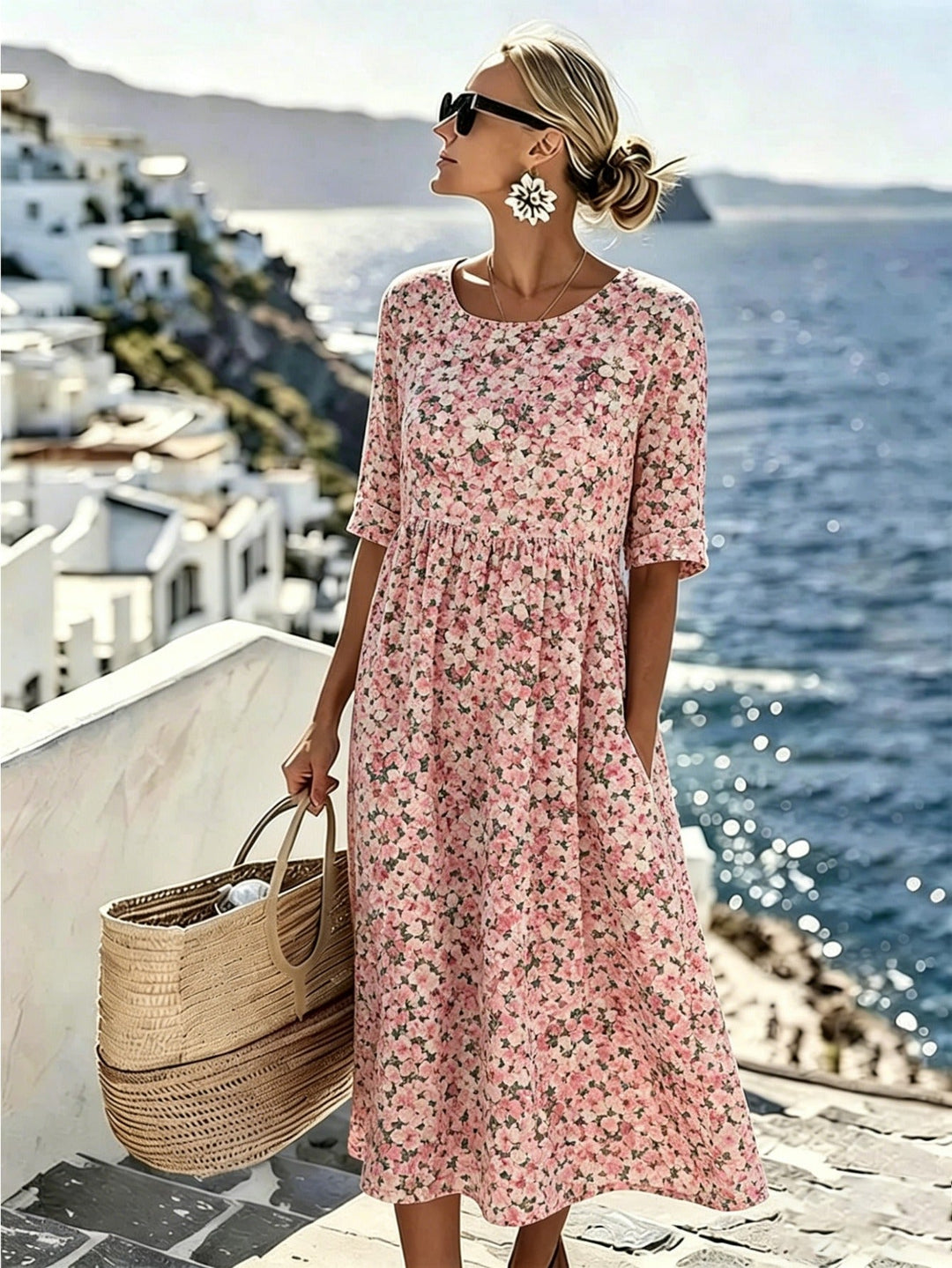 Charlotte™ - Elegantes florales Sommer-Midi-Kleid