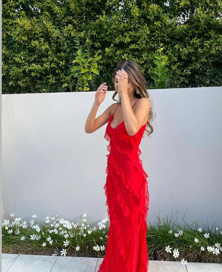 Zara - Rüschens Maxi-Kleid