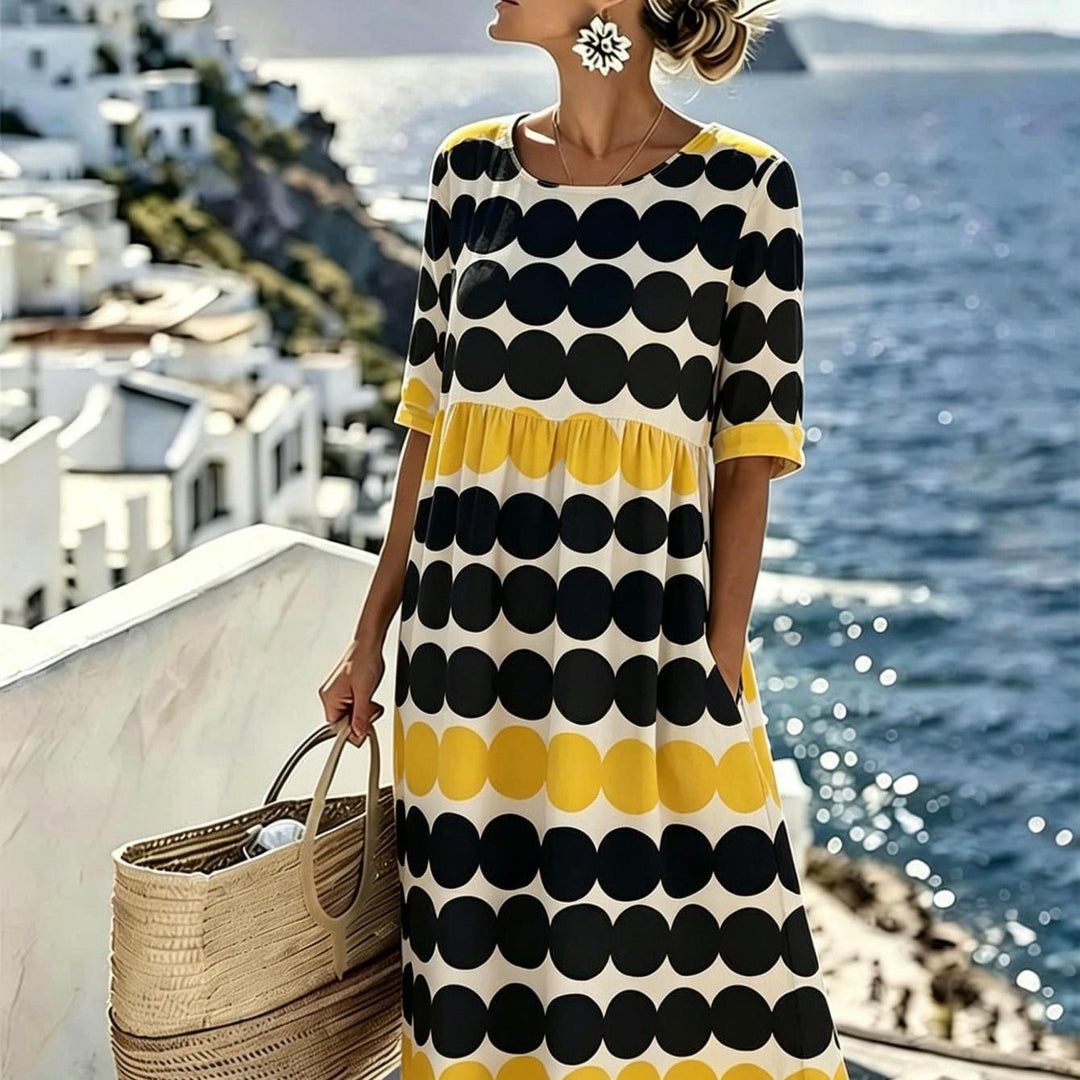 Harper™ | Retro Punkte Sommer Midi Kleid