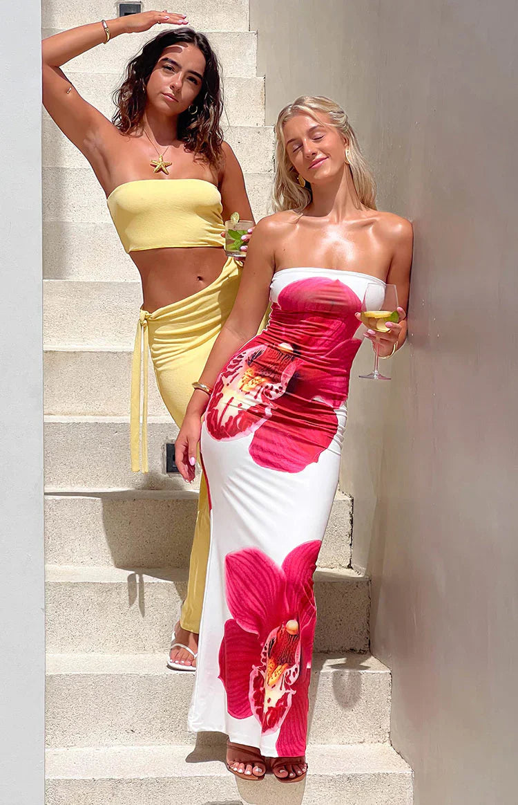 Arizona - Floral Mesh Maxi Kleid