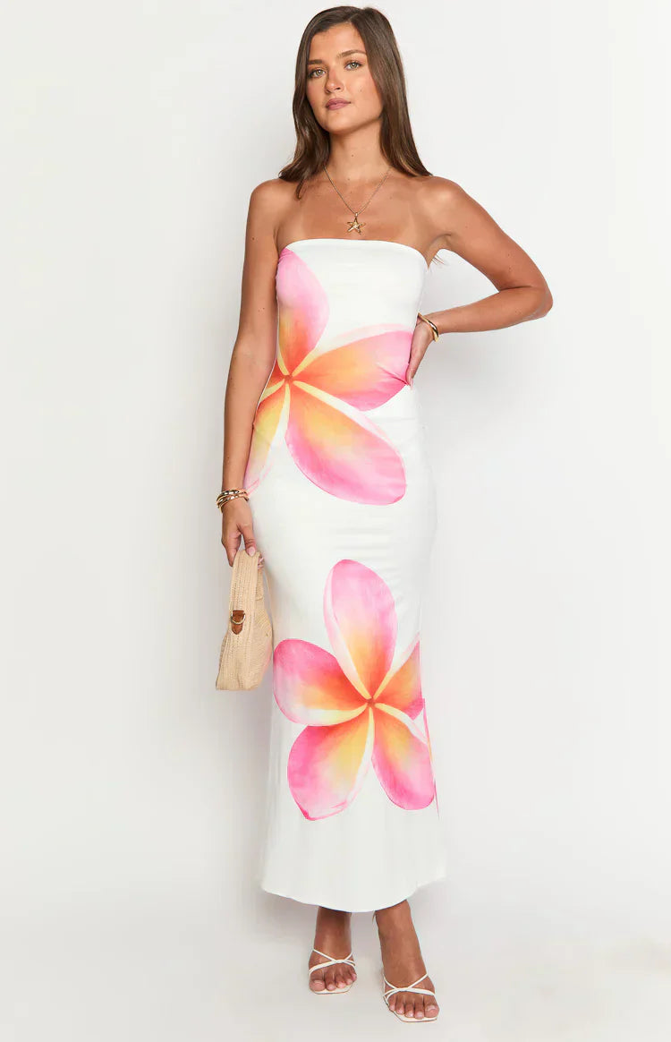 Arizona - Floral Mesh Maxi Kleid