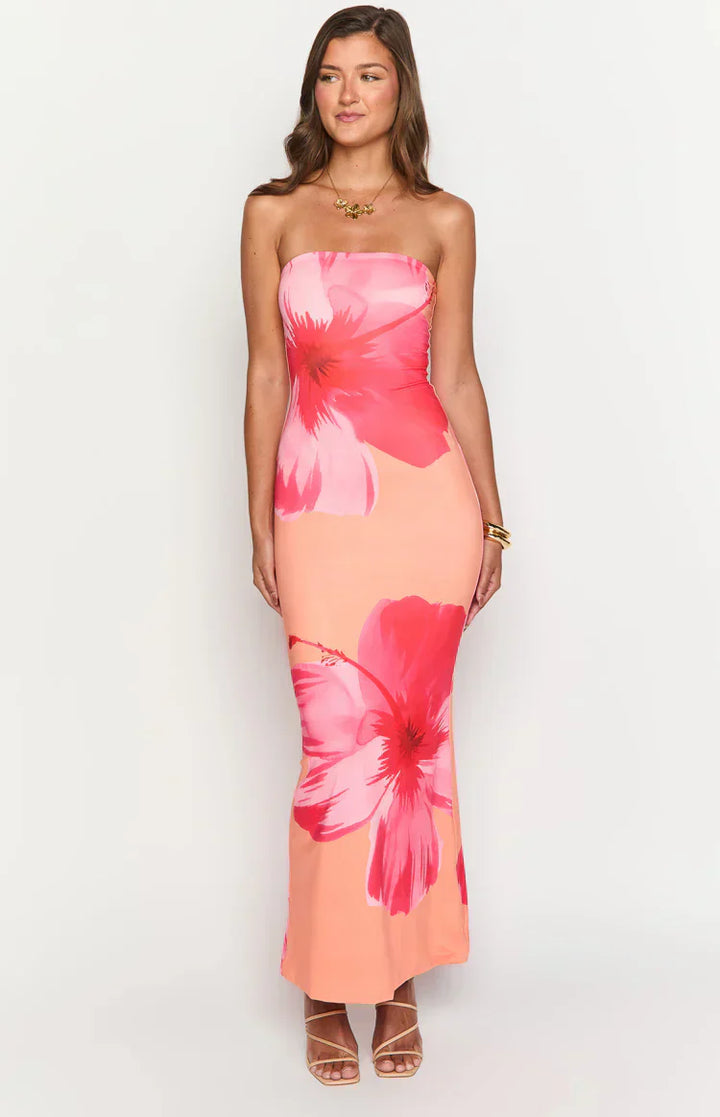 Arizona - Floral Mesh Maxi Kleid