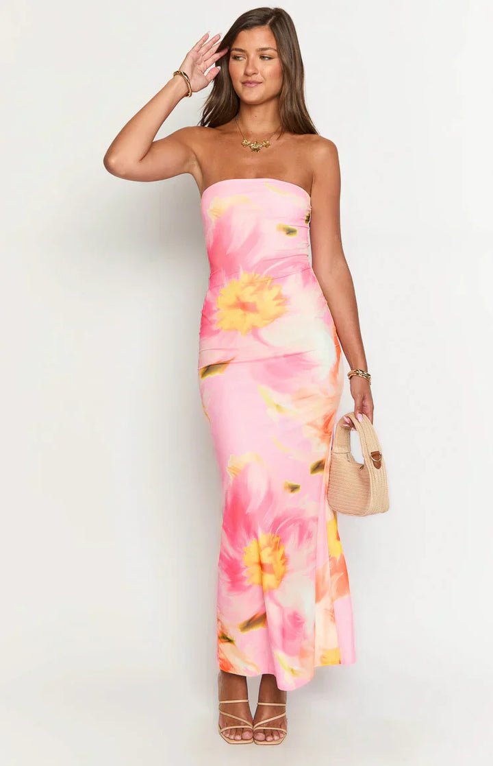 Arizona - Floral Mesh Maxi Kleid