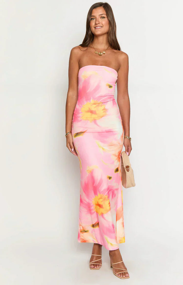 Arizona - Floral Mesh Maxi Kleid