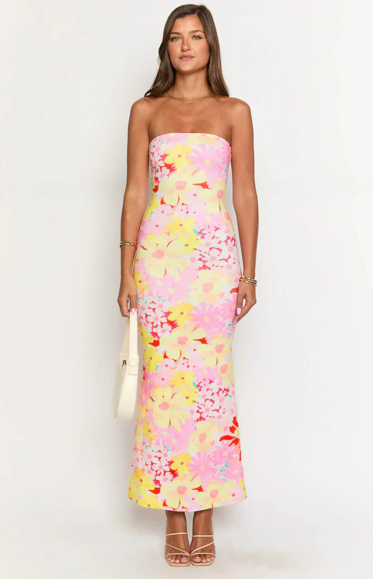 Arizona - Floral Mesh Maxi Kleid