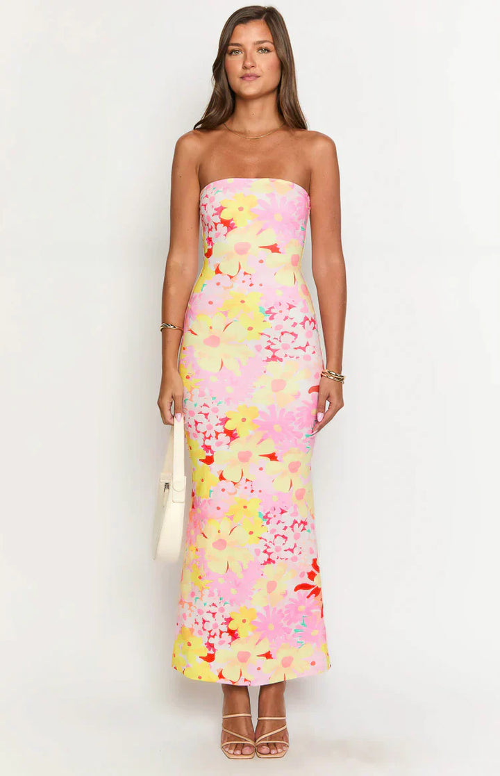 Arizona - Floral Mesh Maxi Kleid