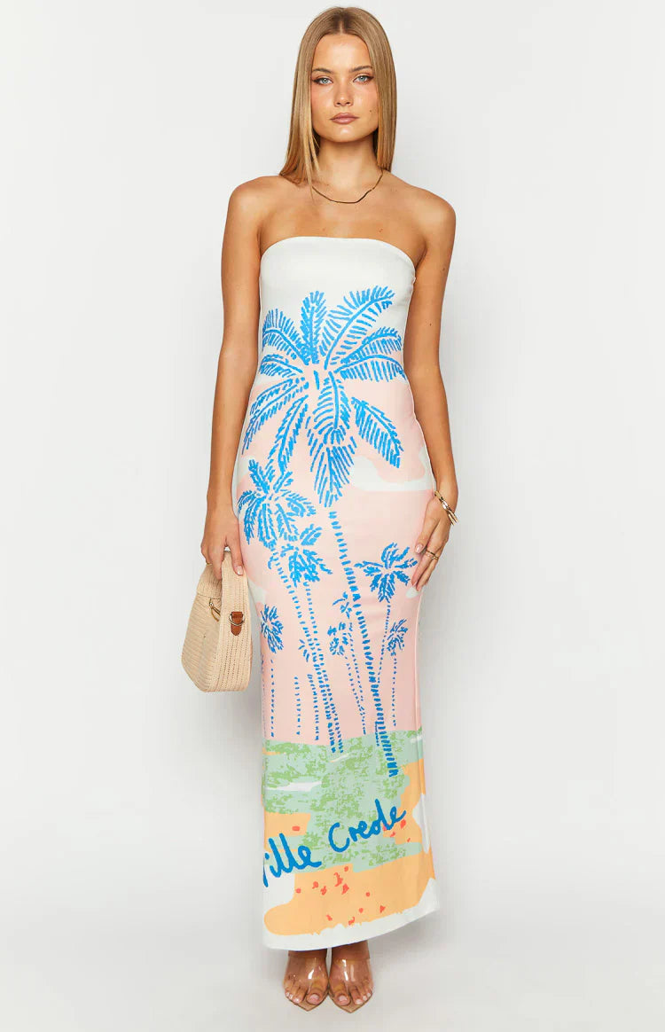 Arizona - Floral Mesh Maxi Kleid