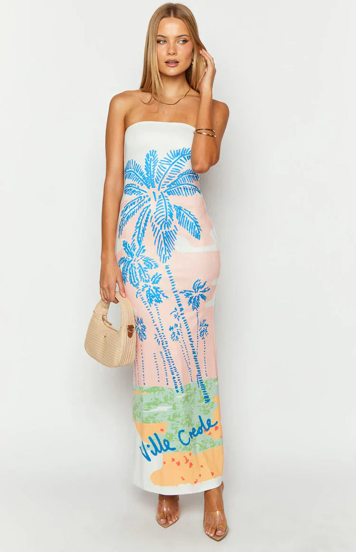 Arizona - Floral Mesh Maxi Kleid