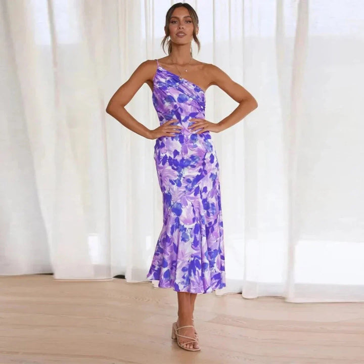 Eliza - Ein-Schulter Midi Kleid