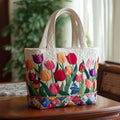 Handgefertigte Tasche mit Tulpen