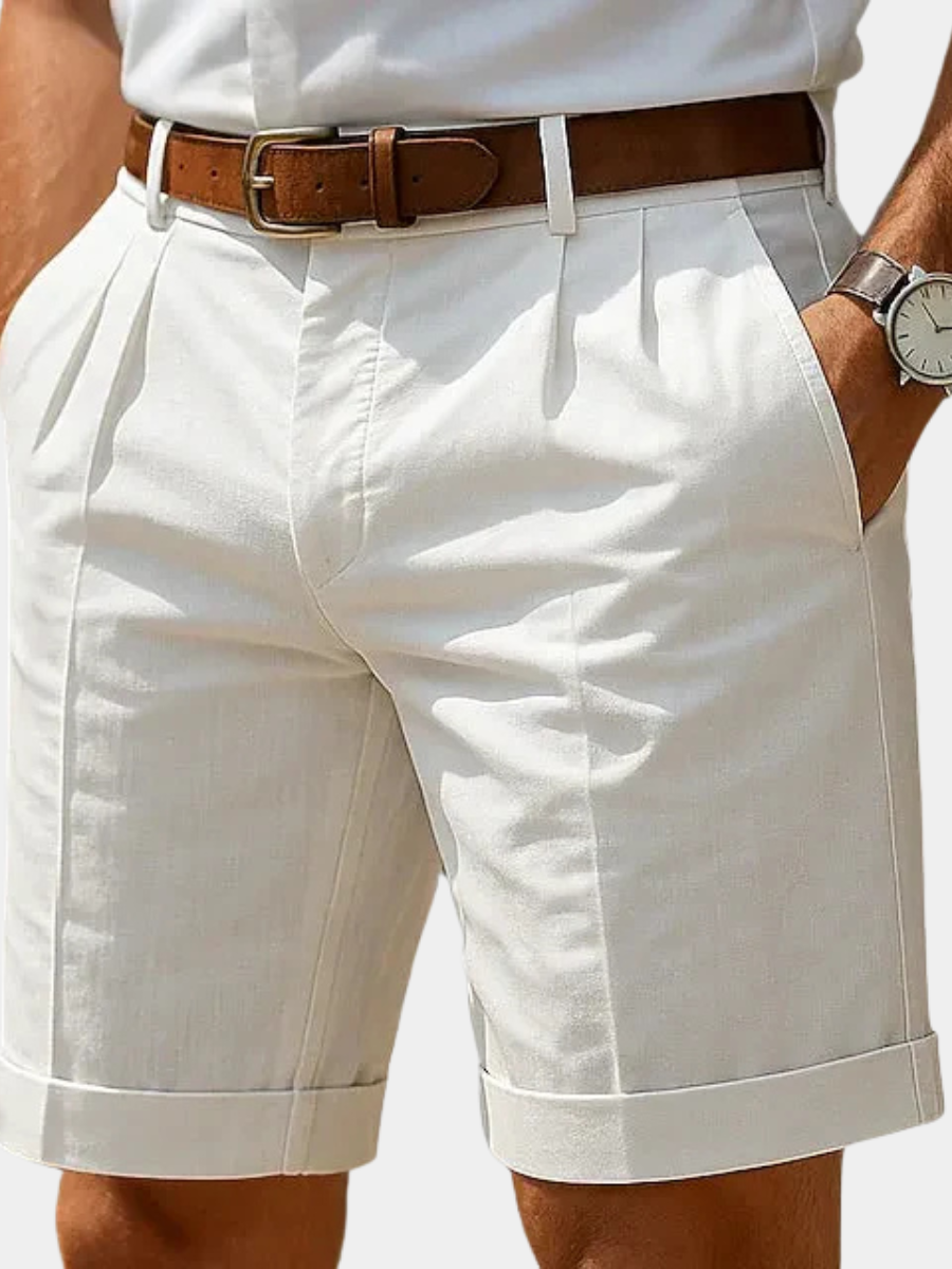 Enzo | Luxuriöse, gefaltete Sommer-Bermuda-Shorts