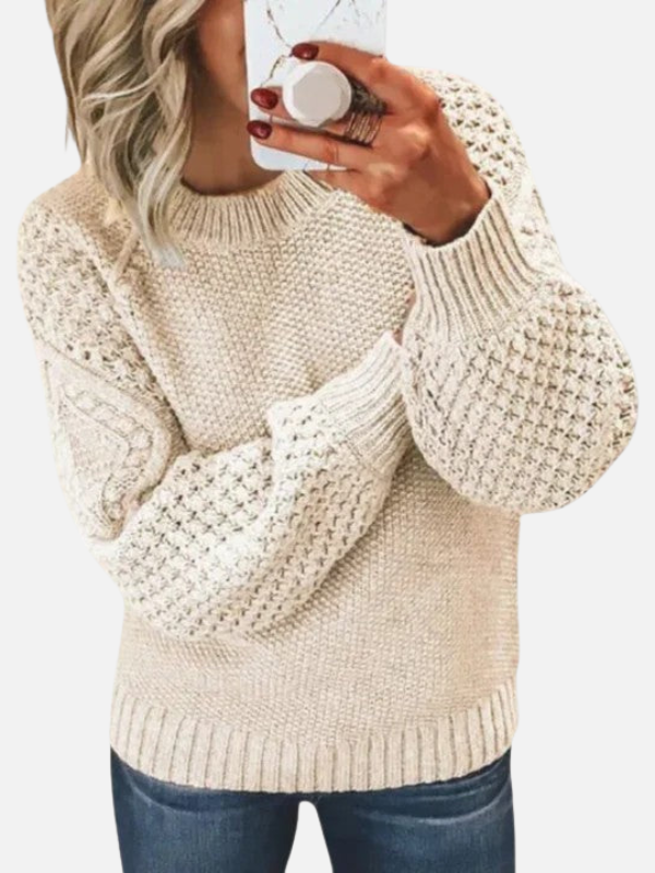 Anna | Weicher Grobstrickpullover mit Rundhalsausschnitt