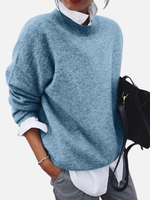 Maria | Weiche Strickbluse mit Rundhalsausschnitt