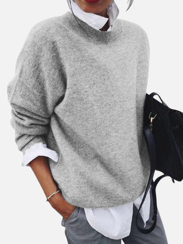 Maria | Weiche Strickbluse mit Rundhalsausschnitt