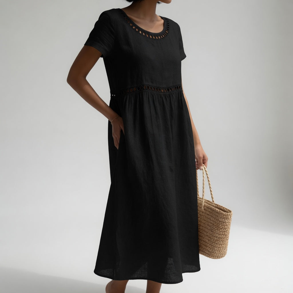 Aveline | Besticktes Fluidkleid