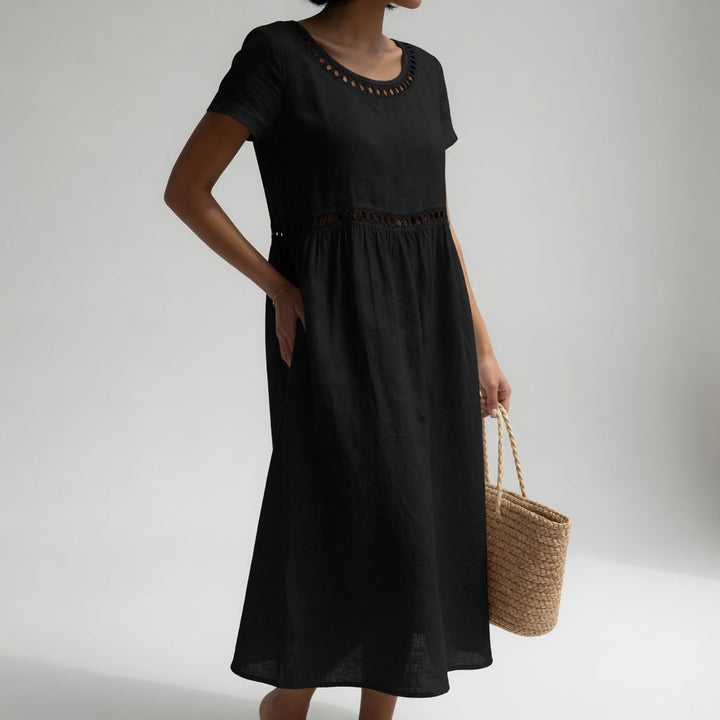 Aveline | Besticktes Fluidkleid