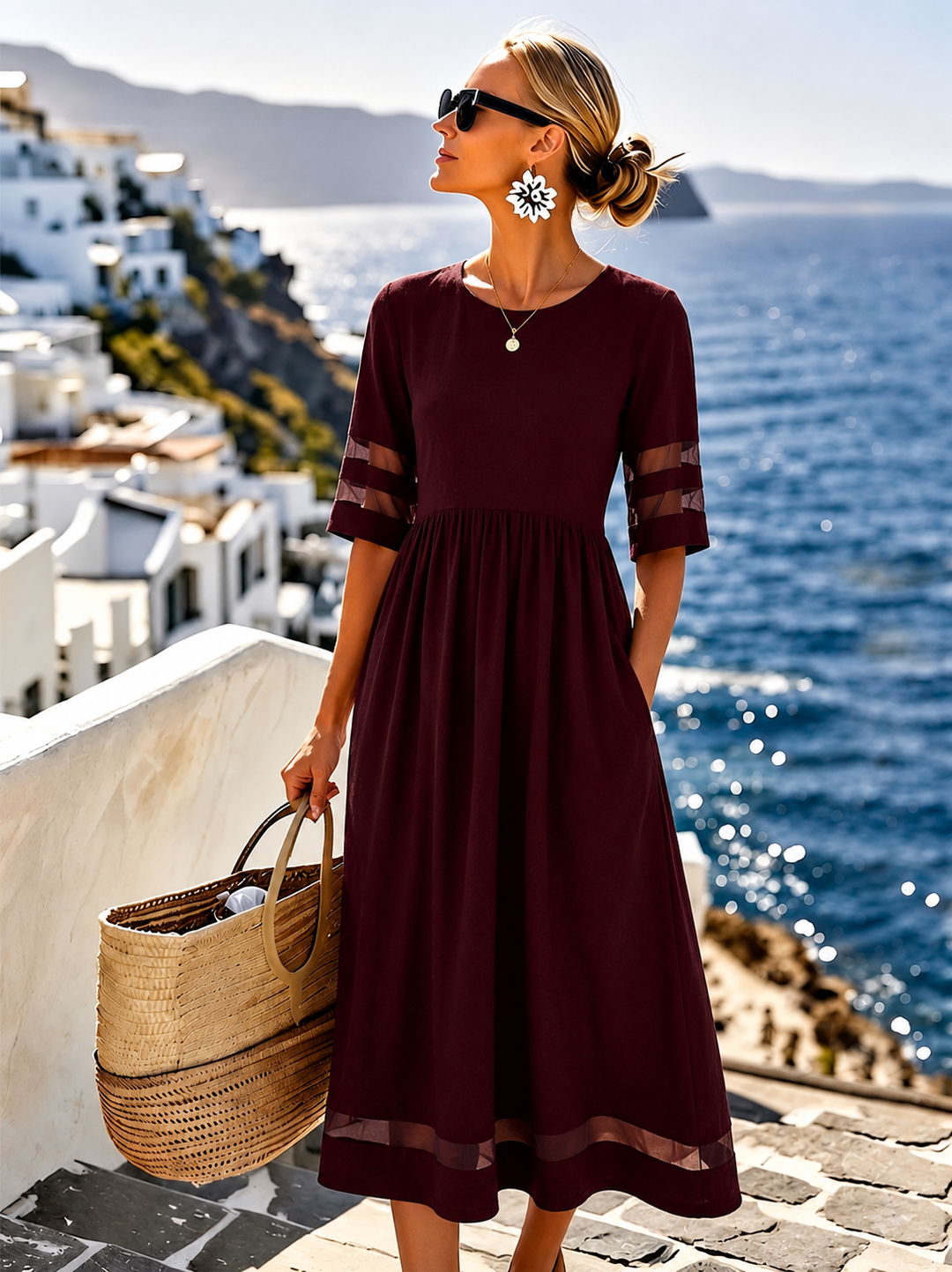 Cerelia | Figurbetontes Midi-Kleid mit Bauchweg-Effekt