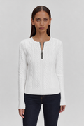 Ida | Halb-Zip Pullover im Kabelmuster