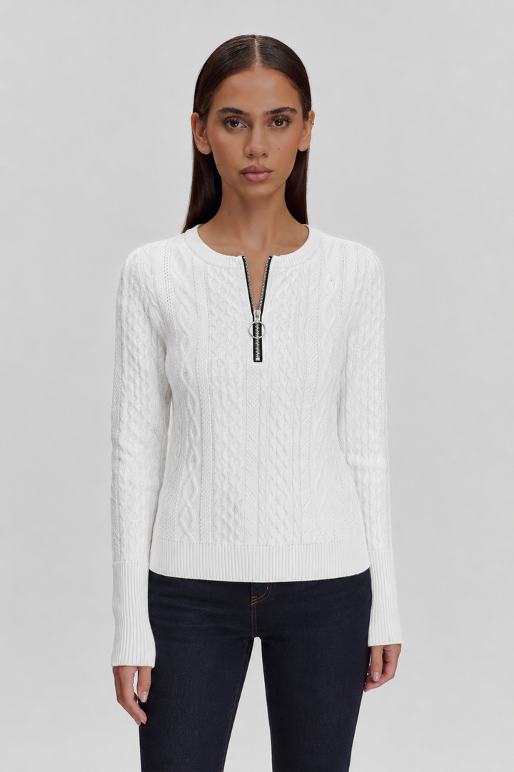 Ida | Halb-Zip Pullover im Kabelmuster