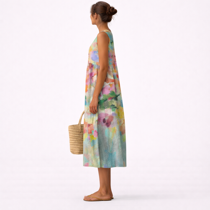 Karla™ | Elegantes mehrfarbiges Midikleid
