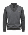 Herren 2-in-1 Pullover mit Hemdkragen und V-Ausschnitt | Valcor Zürich