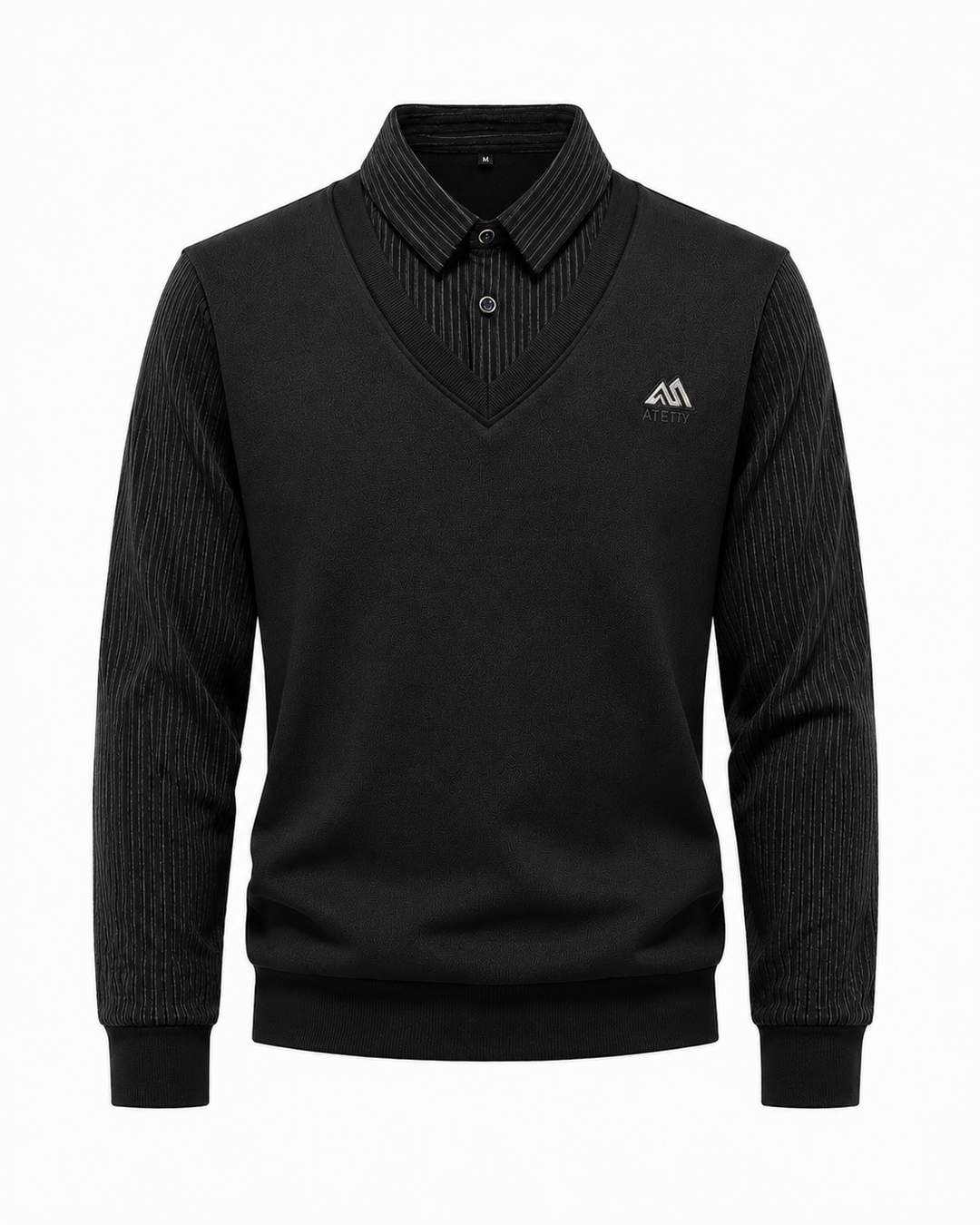 Herren 2-in-1 Pullover mit Hemdkragen und V-Ausschnitt | Valcor Zürich
