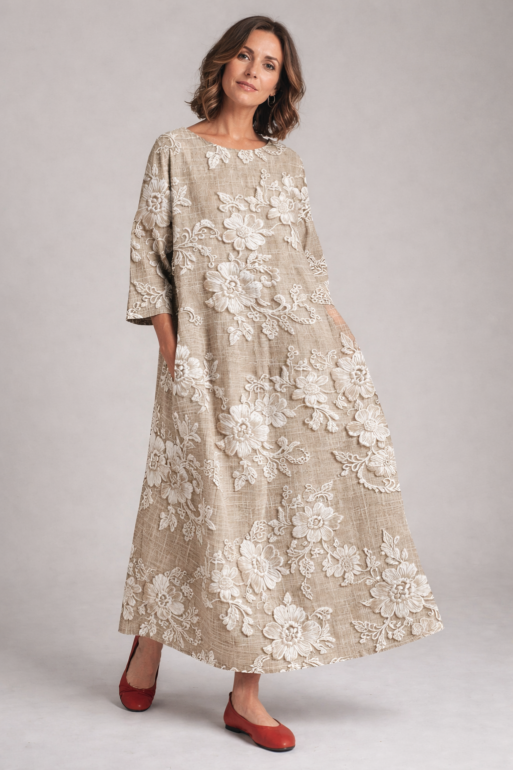 Avery - Elegantes Bedrucktes Maxikleid