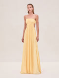 Varranza - Plissiertes Cutout-Taille A-Linien Slip Maxi Kleid