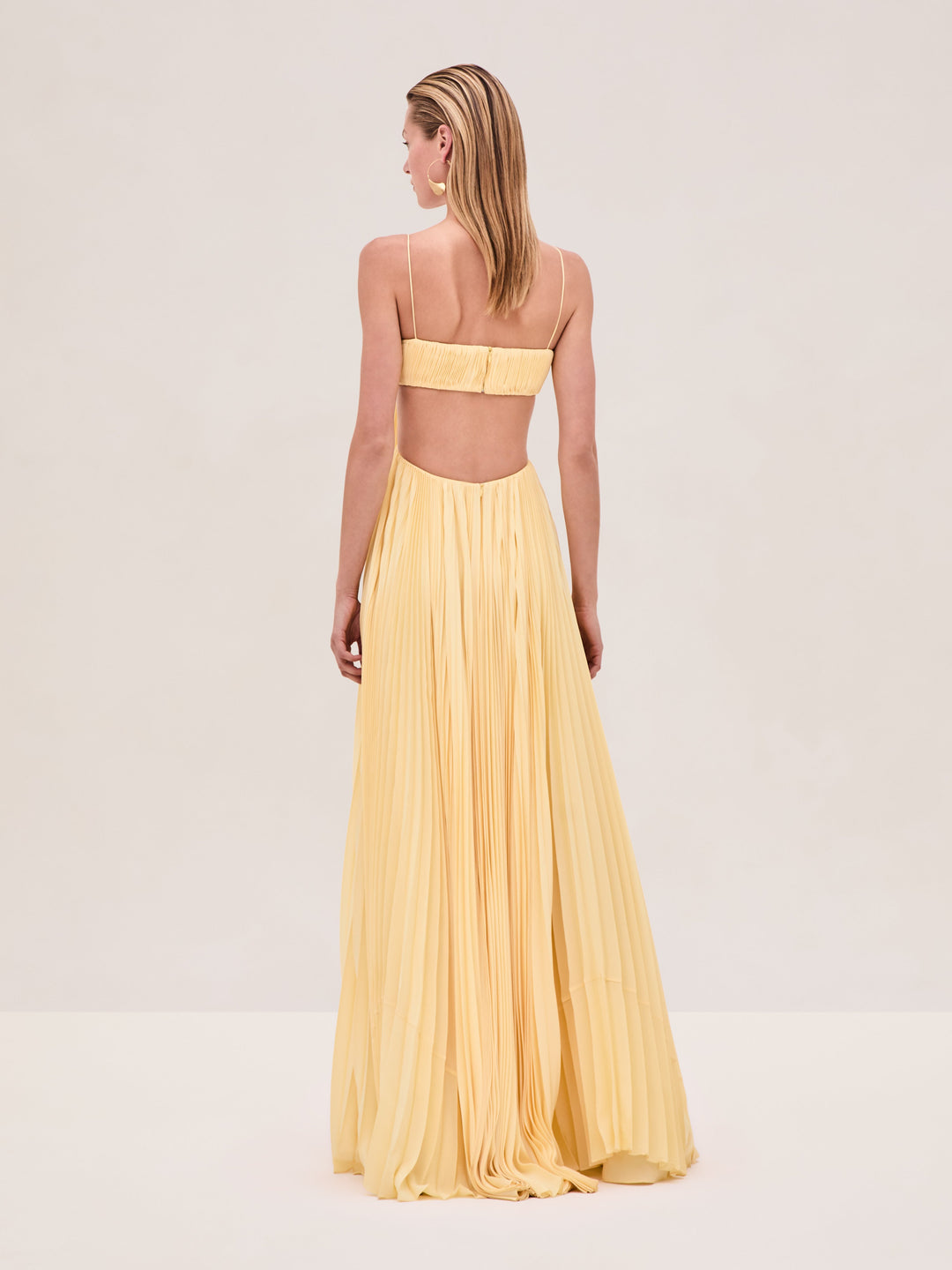 Varranza - Plissiertes Cutout-Taille A-Linien Slip Maxi Kleid