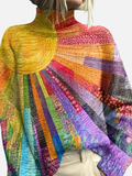 Hanne | Bunt Gemusterter Rollkragenpullover