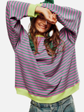 Lene | Buntes Oversized Gestreiftes Sweatshirt